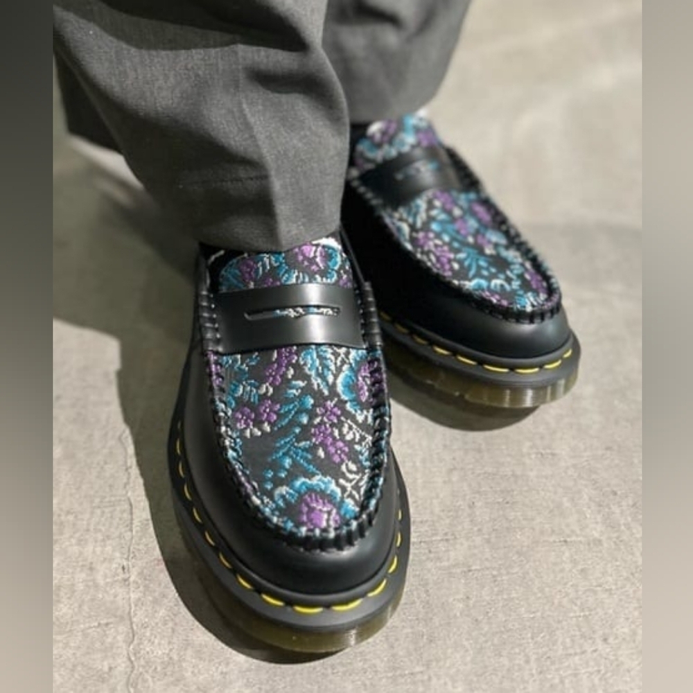 DR. MARTENS PENTON FLORAL JACQUARD LOAFERS
